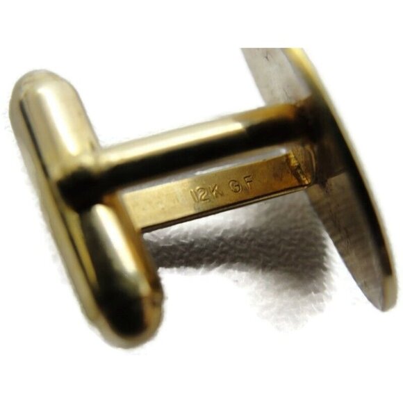"R" Initial Vintage 12K Gold Filled Cufflinks Vintage Brushed Finish - Picture 15 of 16